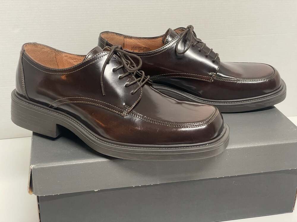 Alfani Madison Square Toe Derby Mens Dress Shoes Size 8 M Burgundy Brown Tie-up